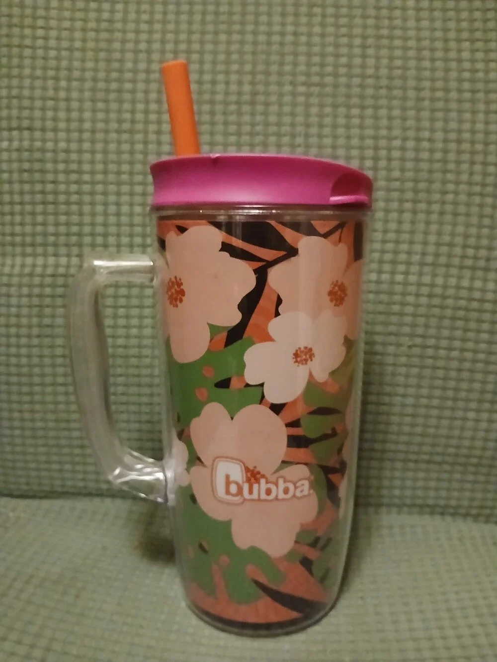 Bubba Floral Travel 48 oz Tumbler with Pink Lid & Straw (080526E)